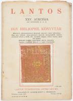 1937 Lantos antikvárium XXV. aukció katalógus 60p. Ünnepi köszöntővel, meghívóval, ceruzával beírt árakkal