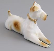 Zsolnay porcelán foxi, kézzel festett, jelzett, hibátlan, 12×7 cm