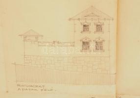 1926 Angora Vondra Bey házának terve, 80x48 cm