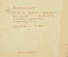 1926 Angora Vondra Bey házának terve, 80x48 cm