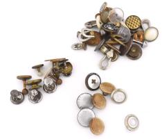 Mandzsetta gomb tétel, sok párban, közte judaika darab