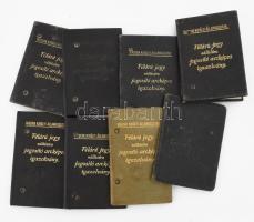 cca 1930/40, 8 darab Magyar Királyi Államvasutak Félárú jegy váltására jogosító arcképes igazolvány