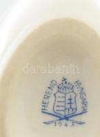 Herendi Apponyi lila mintás tojás alakú ékszeres szelence. Jelzett, hibátlan, h: 7 cm