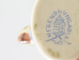 Herendi papagáj. Jelzett, kézzel festett, hibátlan, m: 5,5 cm