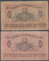 Csehszlovákia 1919. 1K (2x) T:III