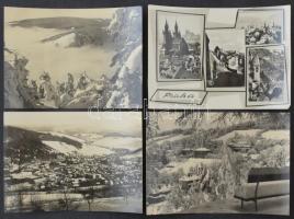 Kb. 175 db MODERN postatiszta fekete-fehér csehszlovák város képeslap