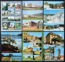 Kb. 78 db MODERN postatiszta osztott csehszlovák város képeslap