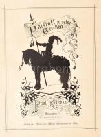 Konewka, P.,: Falstaff u. seine Gesellen. Lahr Schauenburg 1870. 20 + 2 t. árnyképek. aranyozott egé...