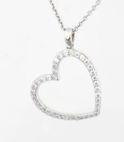 Ezüst (Ag) nyaklánc, fülbevaló, medál szett. Swarovski kristállyal díszített jelzett, 8,7g Ékszeres ...