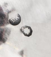 Ezüst(Ag) levél, jelzett, 13,5×8,5 cm, nettó: 50 g