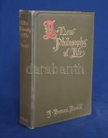 Randall, J[ohn] Herman:  A New Philosophy of Life.  New York-Boston, (1911). H. M. Caldwell & Co. (Printed by The Colonial Press, Boston). 35 + [1] + 61 + [1] + 77 + [1] + 71 + [1] + 76 + 74 + 83 + [1] + 78 p. Első kiadás.  John Herman Randall (1871-1946) amerikai baptista lelkipásztor, szónok, pacifista és ezoterikus szerző. Szellemi megvilágosodást célzó értekezése a tételes vallások és az ezoterikus tudatjelenségek és képességek vizsgálata felé mozduló lélektan egyesítését célozza az anyagi érdekektől meghatározott modern világ ellenében. A számos jeles gondolkodót méltató, bemutató és tőlük idéző munka jellemző fejezetcímei (magyarra fordítva): Az univerzális tudat - Az ember isteni mivolta - A tudattalan ereje és lehetőségei - A hit mind életerő - A szuggesztió törvénye - Ön-szuggesztió - Szunnyadó mentális képességek felélesztése - A jellem munkálatai - A félelem és aggodalom rombolása - Az ima pszichológiája - Spirituális eszmélkedés. Az egykori baptista lelkész teológiai munkának éppen nem mondható műve Jézust jobbára mint nagy tanítót és gyógyítót méltatja.  A hátsó előzéken könyvkereskedői könyvjegy.  Aranyozott, festett kiadói egészvászon kötésben, felül aranyozott festésű lapszélekkel. Jó példány.