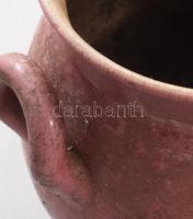 Zsolnay rózsaszín mázas edény. Formába nyomott jelzéssel. Kopott 19 cm