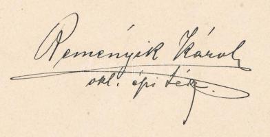 1895 Kolozsvár, Reményik Károly (1857-1935) erdélyi építészmérnök, Reményik Sándor költő apjának alá...