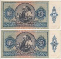 1941. 20P (2x) sorszámkövetők "C 430 071684 - C 430 071685" T:XF
Adamo P12