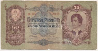 1932. 50P alacsony D 107 000188 sorszámmal T:VG Adamo P14