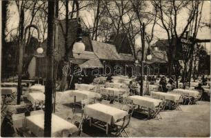 1913 Budapest XIV. Városliget, Gundel (ezelőtt Vampetics) vendéglője, kert