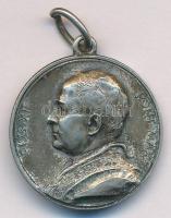 Vatikán DN XI. Piusz / Jézus szent szíve ezüstözött bronz vallási medál füllel (25mm) T:AU kopott ezüstözés Vatican ND Pius XI / Santa Cuore di Gesu silver plated bronze religious medal with ear (25mm) C:AU worn silver plating