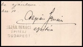 1900 Alpár Ignác (1855-1928) műépítész, egyetemi tanár, a századforduló eklektikus építészetének egy...