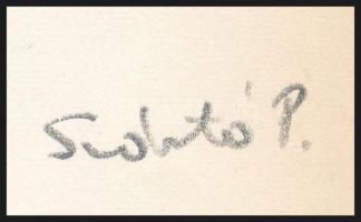 Szántó Piroska (1913-1998): A lovas, a ló és a hölgy. Szitanyomat, papír, utólagos jelzéssel, paszpa...