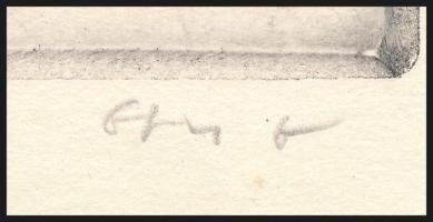 Gacs Gábor (1930-2019): Oroszországi magyar hadifoglyok lenini békedekrétumot olvasnak. Rézkarc, pap...