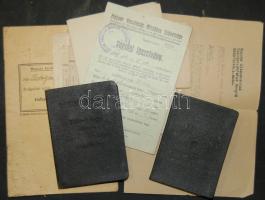 ~1940 Több, különféle tételből álló vasutas okmányok: tagságikkal, levelekkel, beosztásokkal, 