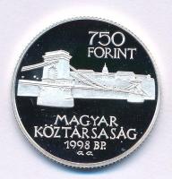 1998. 750Ft Ag "Budapest 125 éves" kapszulában T:PP Adamo EM149