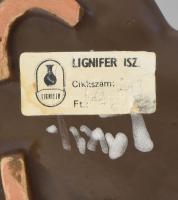 Laky Vera: Szív alakú ékszeres tál. Jelzett, kis kopással, 17x15 cm