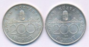 1993. 200Ft "MNB" Ag (2x) T:AU Adamo F13