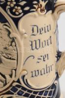 Német sörös kis díszkorsó, Salzburg látképével. Jelzett, hibátlan, m: 10,5 cm