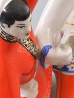 Polonne ukrán táncosok tangóharmonikás. Kézzel festett, jelzett, hibátlan 25x18 cm