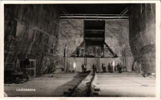 1943 Aknaszlatina, Akna Slatina, Slatinské Doly, Szolotvino, Solotvyno; Lajos bánya, keresztkamra, belső. Knoll foto kiadása / salt mine, interior, industrial railway (EK)