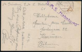 1917 Tábori posta képeslap S.M.S. HABSBURG , K.u.K. KRIEGSMARINE POLA