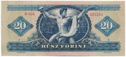 1949. 20Ft "C 824 025254" T:F szép papír
Hungary 1949. 20 Forint "C 824 025254"...