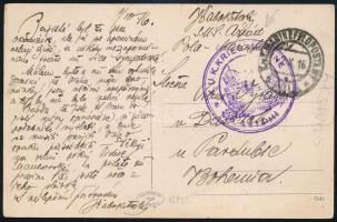 1917 Tábori posta képeslap K.U.K. KRIEGSMARINE / S.M.S. ÁRPÁD , K.u.K. MARINEFELDPOSTAMT / POLA