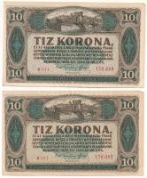 1920. 10K (2x) egyugrásos sorszámkövetők &quot;a 011 178.480 , a 011 178.482&quot; T:AU sarokhajtások  Adamo K14