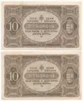 1920. 10K (2x) egyugrásos sorszámkövetők "a 011 178.480 , a 011 178.482" T:AU sarokhajtáso...