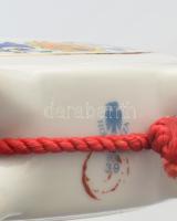 2 db népies Hollóházi porcelán kulacs. Kézzel festett, jelzett, hibátlan 20x23 cm