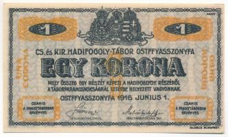 Ostffyasszonyfa / Hadifogolytábor 1916. június 1. 1K arab sorozat és sorszámmal T:UNC Adamo HHO-2.3