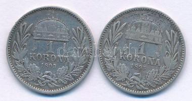 1893KB-1895KB 1K Ag "Ferenc József" (2xklf) T:VF,F patina Adamo K5