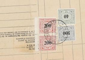 1924 Svájci vasúti fuvarlevél 4 db illetékbélyeggel