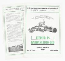 cca 1910 Első magyar gazdasági gépgyár útépítő és karbantartó-gép képes reklám nyomtatvány 4 p. hajtásnyommal