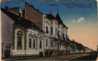 1919 Kaposvár, Németh István utca és MÁV forgalmi főnökségi palota. Gerő Zsigmond kiadása (kopott sarkak / worn corners)