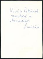 Baranyi László (1927-) színművész aláírása az őt ábrázoló képen