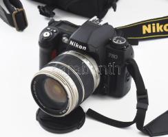 Nikon F80 fényképezőgép, Tamron AF Aspherical objektívvel, tartótáskában