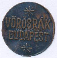 ~1900. Vörösrák Budapest egyoldalas bronz lemezérem (29mm) T:XF