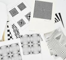 Molnár Tibor számítógépes grafikái, egy prospektus + egy mappányi vegyes mű, részben jelzett, többsé...