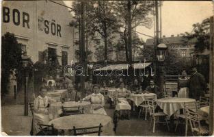 1912 Budapest X. Kőbánya, Galai Mihály Ligettéri vendéglős kerthelyisége, étterem, bor és sör, Központi szálloda (vágott / cut)