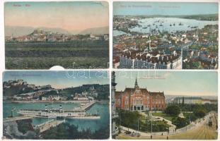 21 db RÉGI külföldi város képeslap vegyes minőségben / 21 pre-1945 mostly European town-view postcards in mixed quality