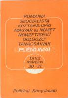 Románia Szocialista Köztársaság magyar és német nemzetiségű dolgozói tanácsainak plénumai. 1983. március 30-31. Bukarest, 1983, Politikai Könyvkiadó. Kiadói kartonált kötés, sérült gerinc, kopottas állapotban.