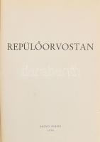 Galla Emil, Dr./Halm Tibor, Dr.: Repülőorvostan Budapest, 1956, Zrínyi Kiadó (Október 23 Nyomda, Bp.), 348 p. + [4] t. (színes), ill. Első kiadás. Replőorvostan. Főszerkesztő: Dr. Galla Emil. . Írták: Dr. Aczél György, Dr. Borza László, Dr. Cselkó László, Dr. Dreissiger László, Dr. Galla Emil, Dr. Gazdag Imre, Dr. Gerő Andor, Dr. Halm Tibor, Dr. Jóna Gábor, Dr. Lukács Sándor, Dr. Pammer József, Dr. Szák János, Dr. Vidra József. Összesen 115 képpel - melyek közül négy önálló, színes képtábla, a többi fekete-fehér, szöveg közti ábra és fénykép - illusztrált kiadvány, kötetvégi tartalom-, ábra- és táblázatjegyzékkel. Nyomtatta az Október 23 Nyomda, Budapesten. Kiadói egészvászon kötésben lévő példány aranyozott feliratos címfedéllel és könyvgerinccel, feliratozatlan hátlappal, színes előzéklapokkal, tiszta belívekkel, hiánytalan állapotban. A kötet főszerkesztője Galla Emil (1909-1959) szemészorvos, orvosezredes, a Honvédelmi Minisztérium Repülőorvosi Szolgálatának munkatársa, 1951-től 1957-ig a Gyáli úti Repülőkórház parancsnoka.